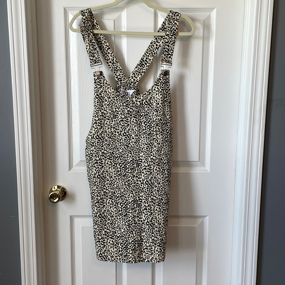 P.Cill Leopard print overall dress